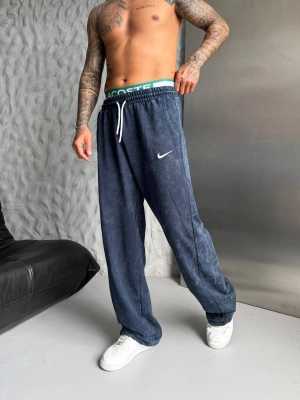 NKE YIKAMALI NAKIŞ 2 İPLİK BAGGY EŞOFMAN - LACİVERT