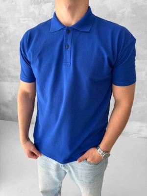 POLO YAKA KOLLAR DAR KESİM TSHİRT - LACİVERT