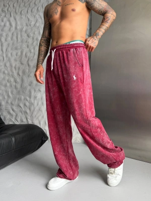 POLO YIKAMALI NAKIŞ 2 İPLİK BAGGY EŞOFMAN - BORDO
