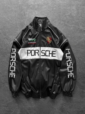 PRSHE OVERSİZE DERİ CEKET -SİYAH