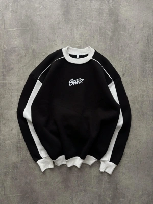 SWD NAKIŞ DETAY SWEATSHIRT -SİYAH