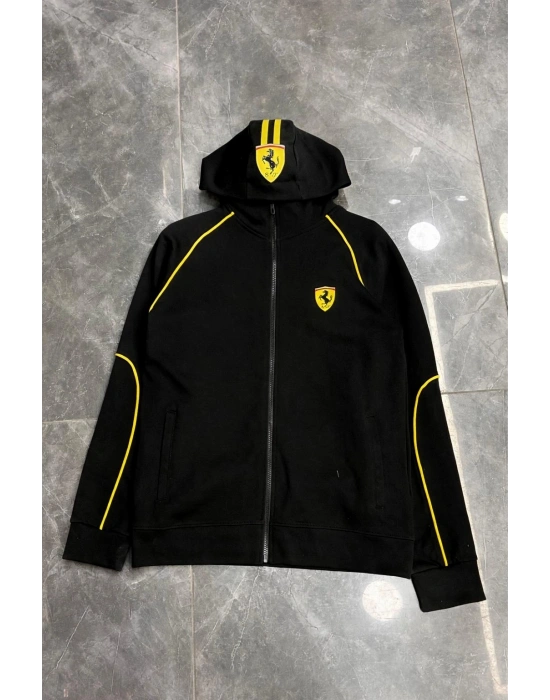 FERARİ KAPÜŞONLU HIRKA - SİYAH