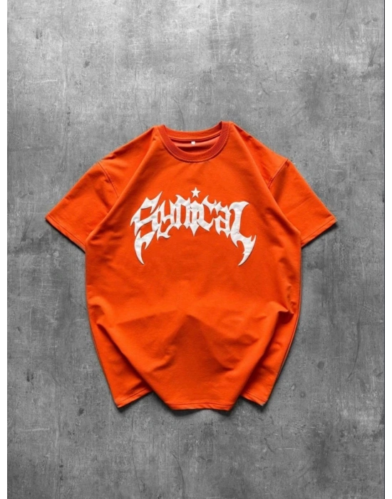 TAŞLI OVERSİZE TSHİRT -TURUNCU