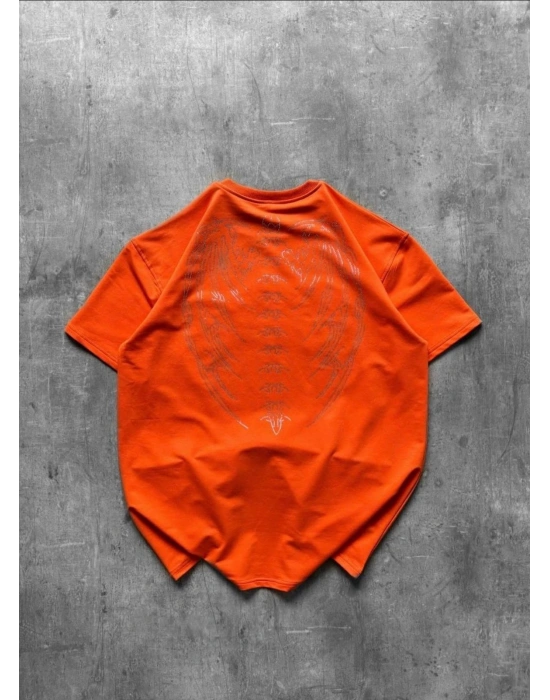 TAŞLI OVERSİZE TSHİRT -TURUNCU