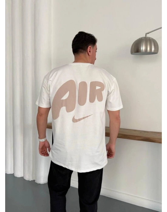 NKE AIR BASKI DETAY OVERSİZE TSHIRT -BEYAZ