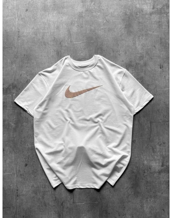 NKE AIR BASKI DETAY OVERSİZE TSHIRT -BEYAZ