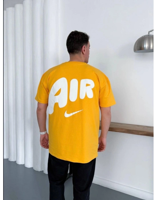 NKE AIR BASKI DETAY OVERSİZE TSHIRT -SARI