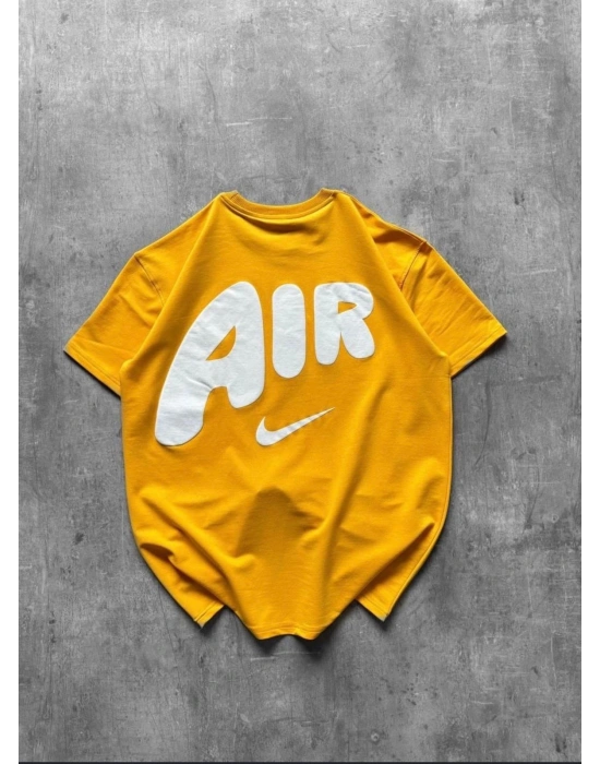 NKE AIR BASKI DETAY OVERSİZE TSHIRT -SARI