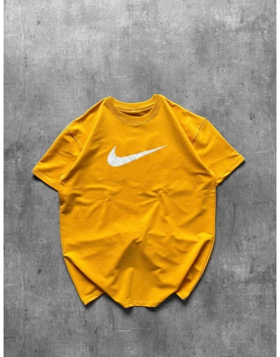NKE AIR BASKI DETAY OVERSİZE TSHIRT -SARI