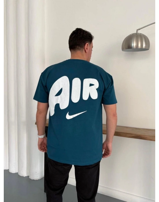 NKE AIR BASKI DETAY OVERSİZE TSHIRT -TURKUAZ