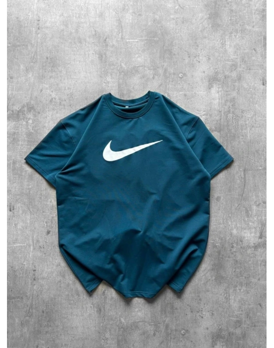 NKE AIR BASKI DETAY OVERSİZE TSHIRT -TURKUAZ