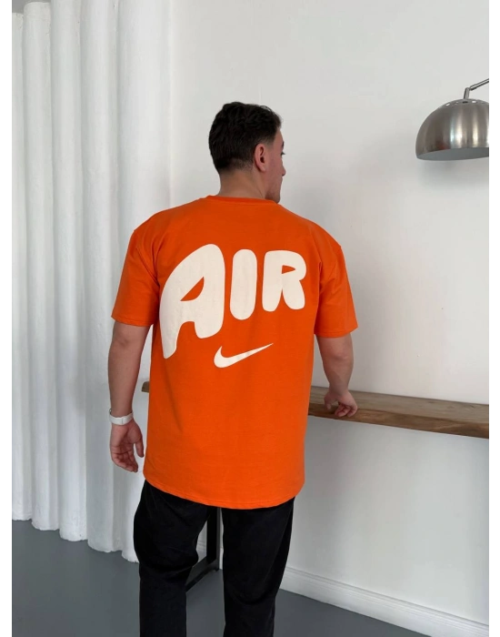 NKE AIR BASKI DETAY OVERSİZE TSHIRT -TURUNCU