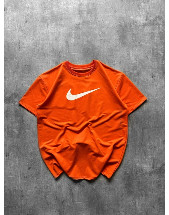 NKE AIR BASKI DETAY OVERSİZE TSHIRT -TURUNCU