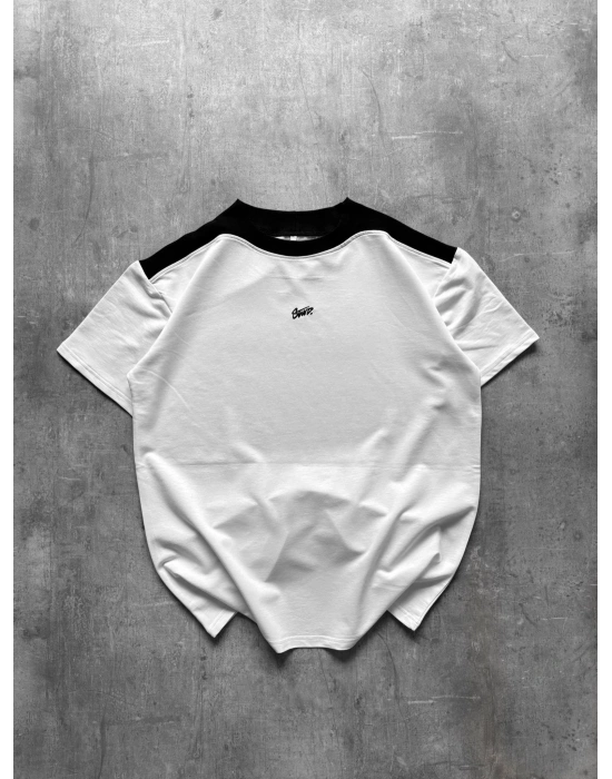 SWD NAKIŞ DETAY OVERSİZE TSHİRT -BEYAZ