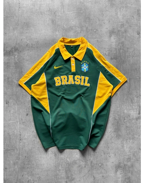 BRASİL POLO YAKA BASKI DETAY TSHİRT -YŞL