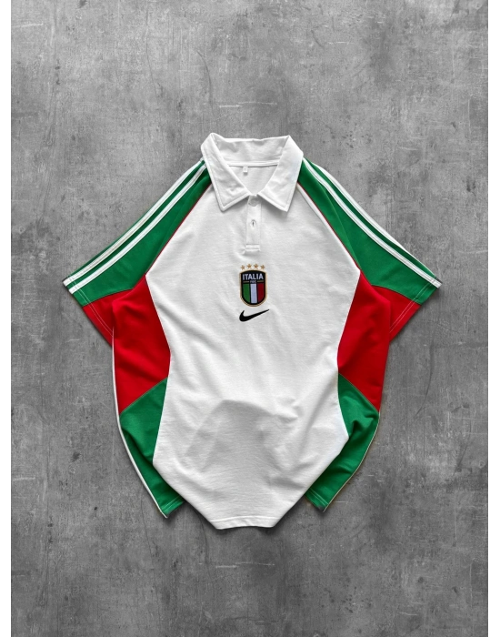 İTALİA NAKIŞ DETAY OVERSİZE TSHİRT -YŞL