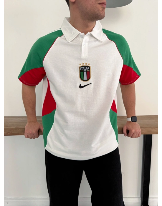 İTALİA NAKIŞ DETAY OVERSİZE TSHİRT -YŞL