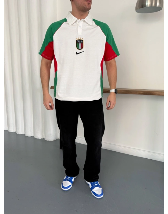 İTALİA NAKIŞ DETAY OVERSİZE TSHİRT -YŞL