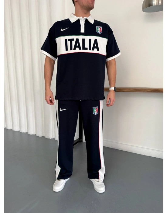 İTALİA NAKIŞ DETAY OVERSİZE EŞOFMAN TAKIM -LACİ