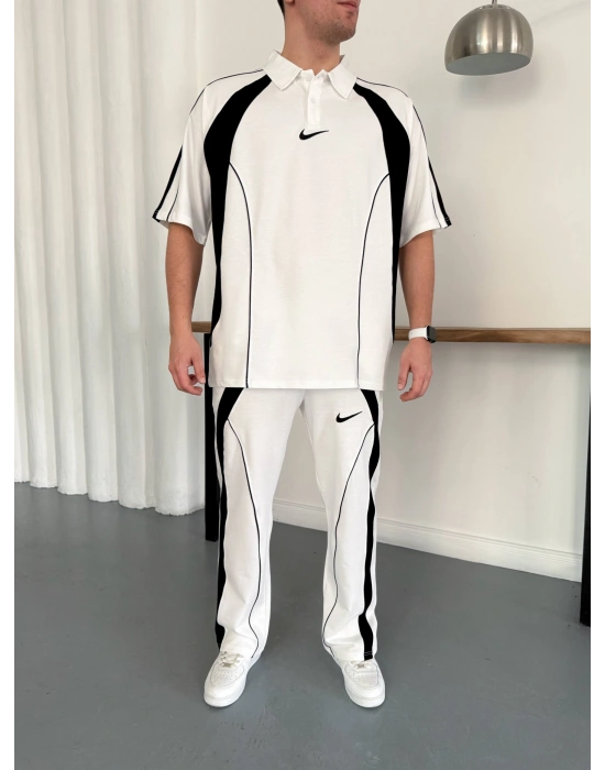 NKE ARA BİLYELİ OVERSİZE EŞOFMAN TAKIM -BEYAZ