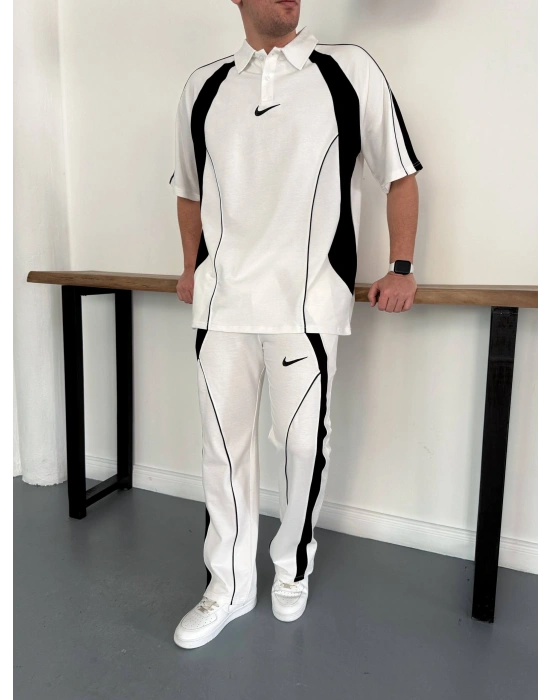 NKE ARA BİLYELİ OVERSİZE EŞOFMAN TAKIM -BEYAZ