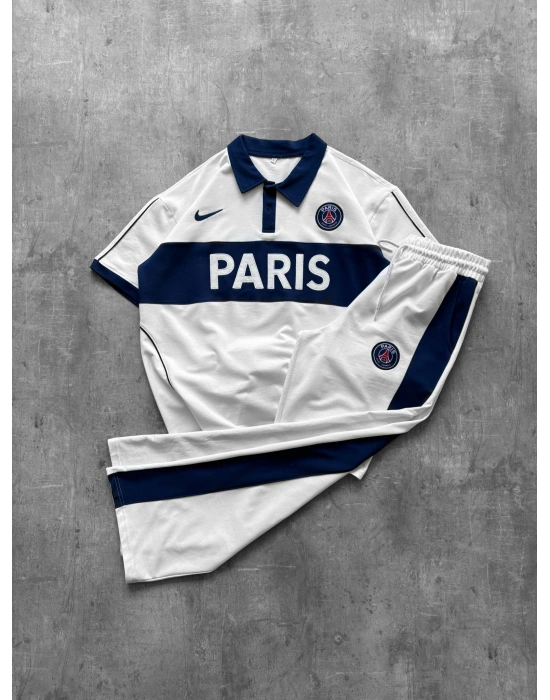 PSG OVERSİZE POLO YAKA EŞOFMAN TAKIM -BEYAZ