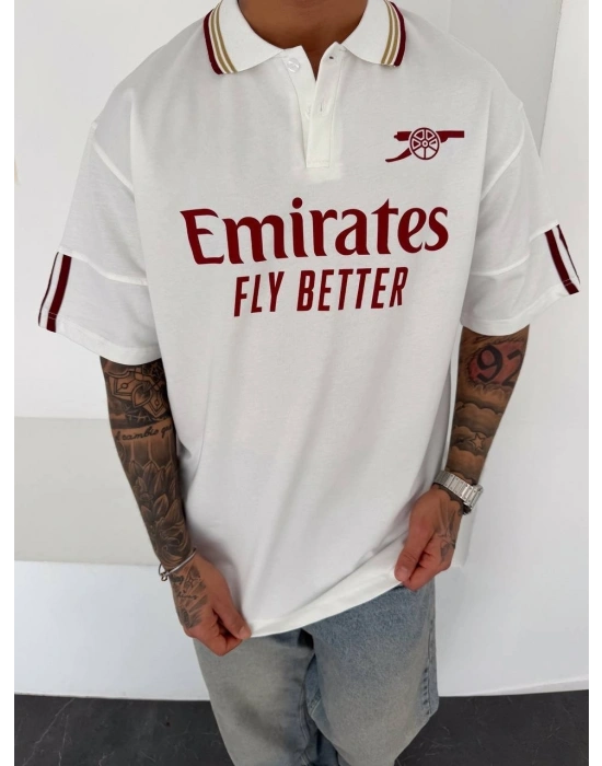 ARS NAKIŞ DETAY OVERSİZE TSHİRT -BEYAZ