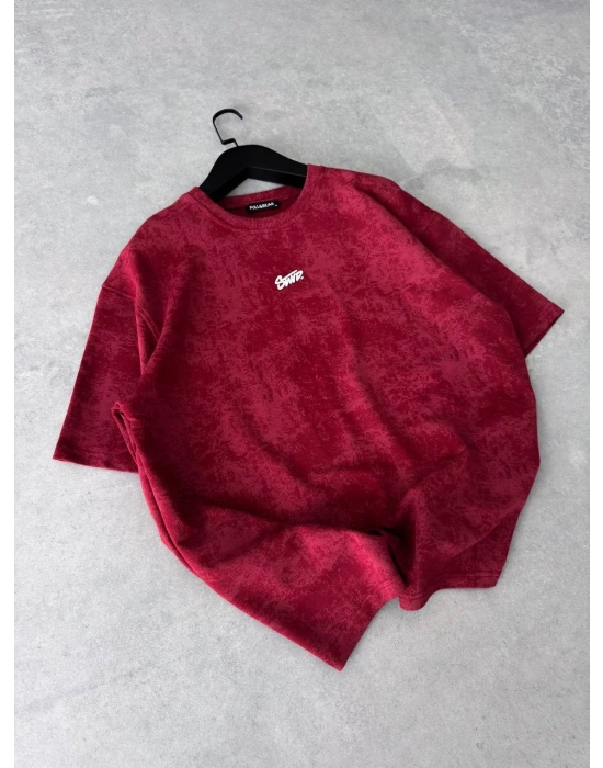 YIKAMALI SWD OVERSİZE TSHİRT -KIRMIZI