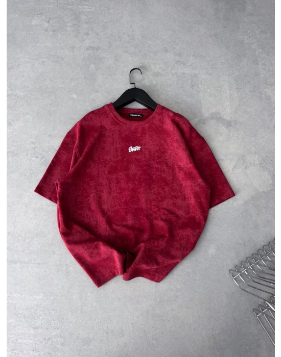 YIKAMALI SWD OVERSİZE TSHİRT -KIRMIZI