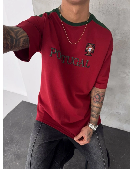 PORTUGAL NAKIŞ DETAY OVERSİZE TSHİRT