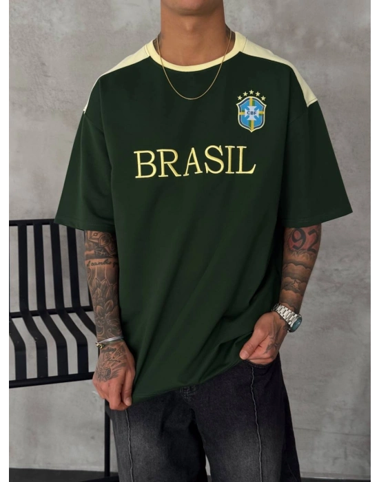 BRASİL NAKIŞ DETAY OVERSİZE TSHİRT
