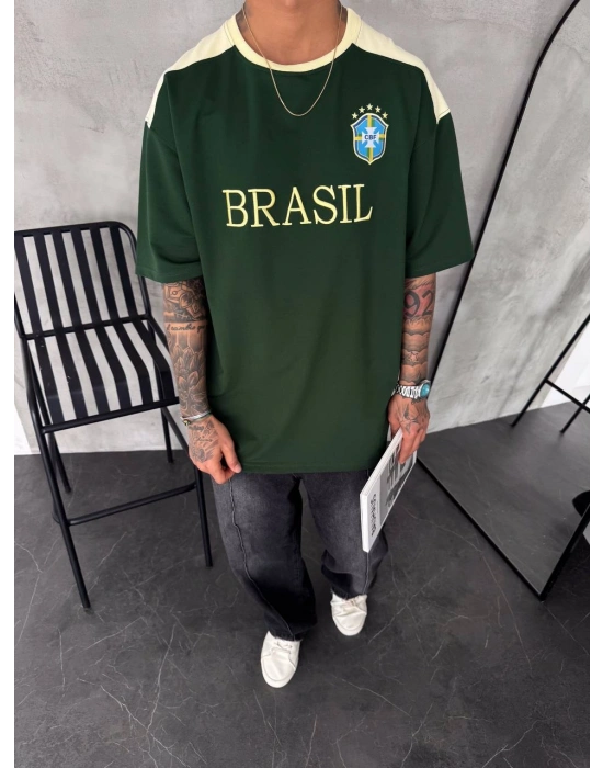 BRASİL NAKIŞ DETAY OVERSİZE TSHİRT
