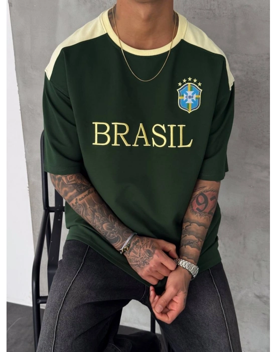 BRASİL NAKIŞ DETAY OVERSİZE TSHİRT