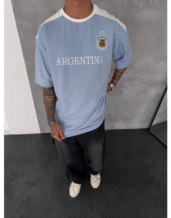 ARJANTİN NAKIŞ DETAY OVERSİZE TSHİRT