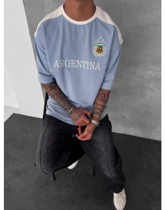 ARJANTİN NAKIŞ DETAY OVERSİZE TSHİRT