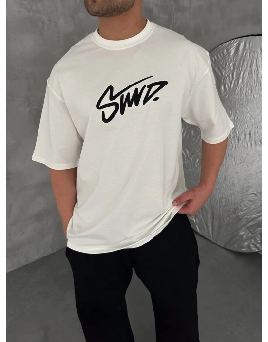 STWD OVERSİZE TSHİRT -BEYAZ