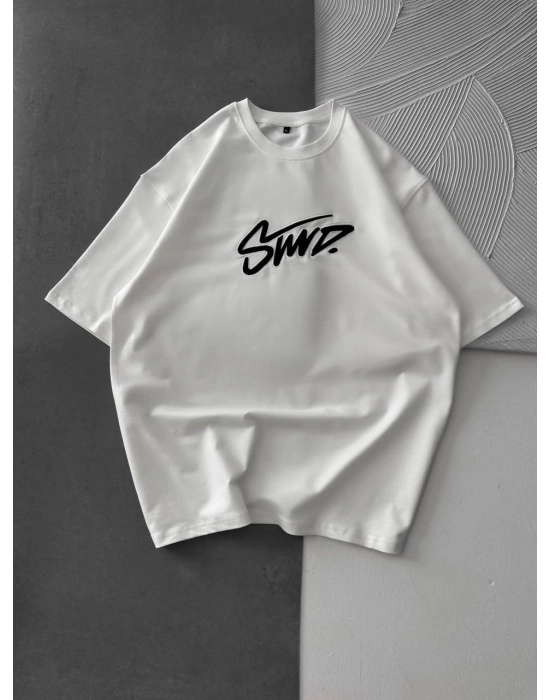 STWD OVERSİZE TSHİRT -BEYAZ