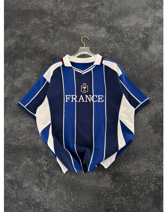 FRANSA POLO YAKA NAKIŞ DETAY OVERSİZE TSHİRT