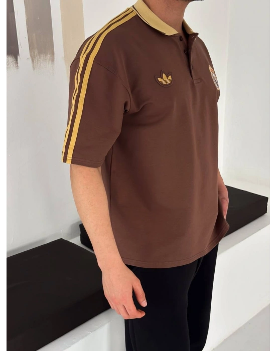 MADRİD NAKIŞ DETAY POLO YAKA OVERSİZE TSHİRT