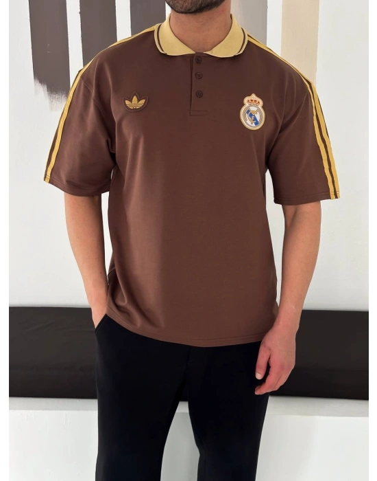 MADRİD NAKIŞ DETAY POLO YAKA OVERSİZE TSHİRT