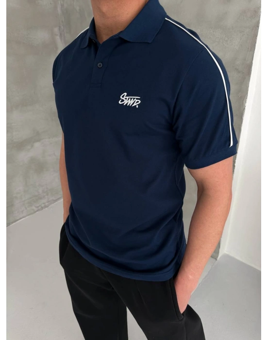 STWD NAKIŞ DETAY POLO YAKA OVERSİZE TSHİRT -LACİ