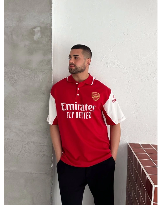 ARS BASKI DETAY POLO YAKA OEVRSİZE TSHİRT