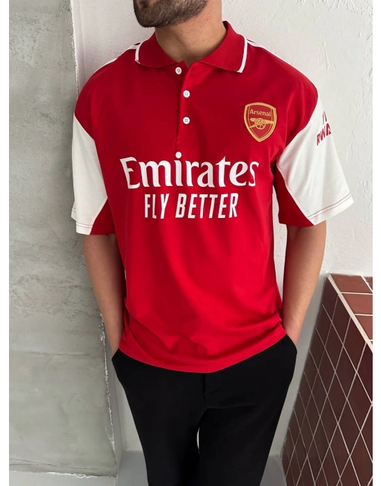 ARS BASKI DETAY POLO YAKA OEVRSİZE TSHİRT
