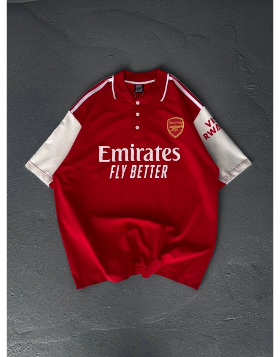 ARS BASKI DETAY POLO YAKA OEVRSİZE TSHİRT