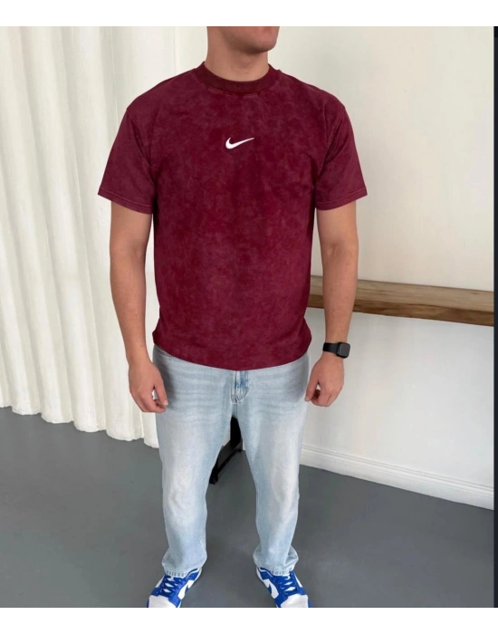 YIKAMALI NKE OVERSİZE TSHİRT -BORDO