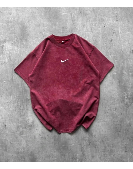 YIKAMALI NKE OVERSİZE TSHİRT -BORDO