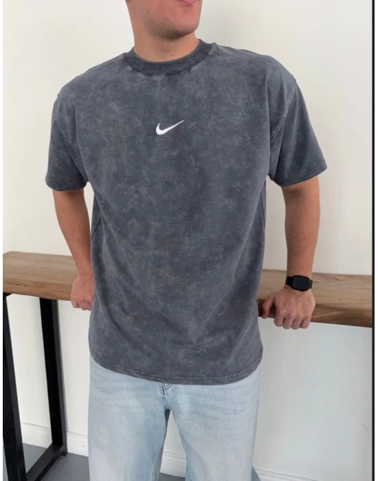 YIKAMALI NKE OVERSİZE TSHİRT -GRİ