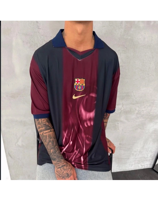 BARÇA RETRO POLO YAKA OVERSİZE TSHİRT
