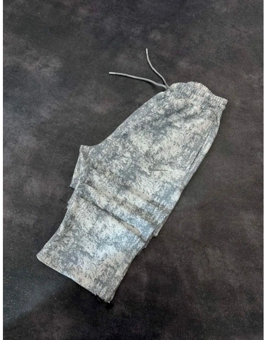 NKE YIKAMALI NAKIŞ 2 İPLİK BAGGY EŞOFMAN -BEYAZ