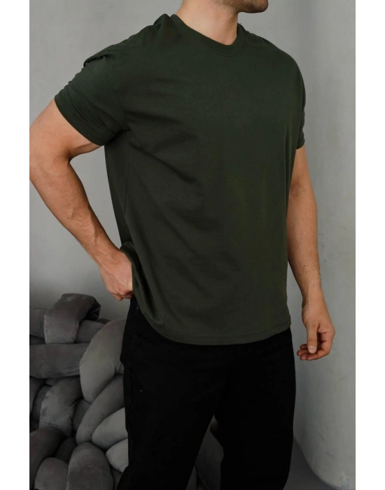 BASİC KOLLAR DAR KESİM TSHİRT - HAKİ